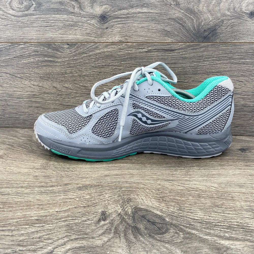 Saucony Cohesion Running Shoes Womens 10 Grey Teal Mesh Athletic Sneakers - Picture 8 of 9